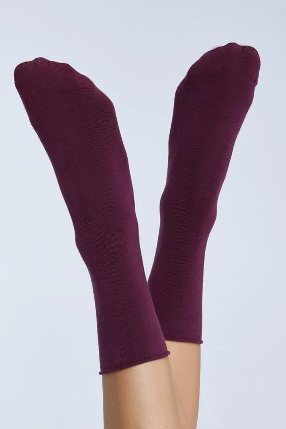 Albero Natur Multipack X6 Socks With Rolled Edge Burgundy