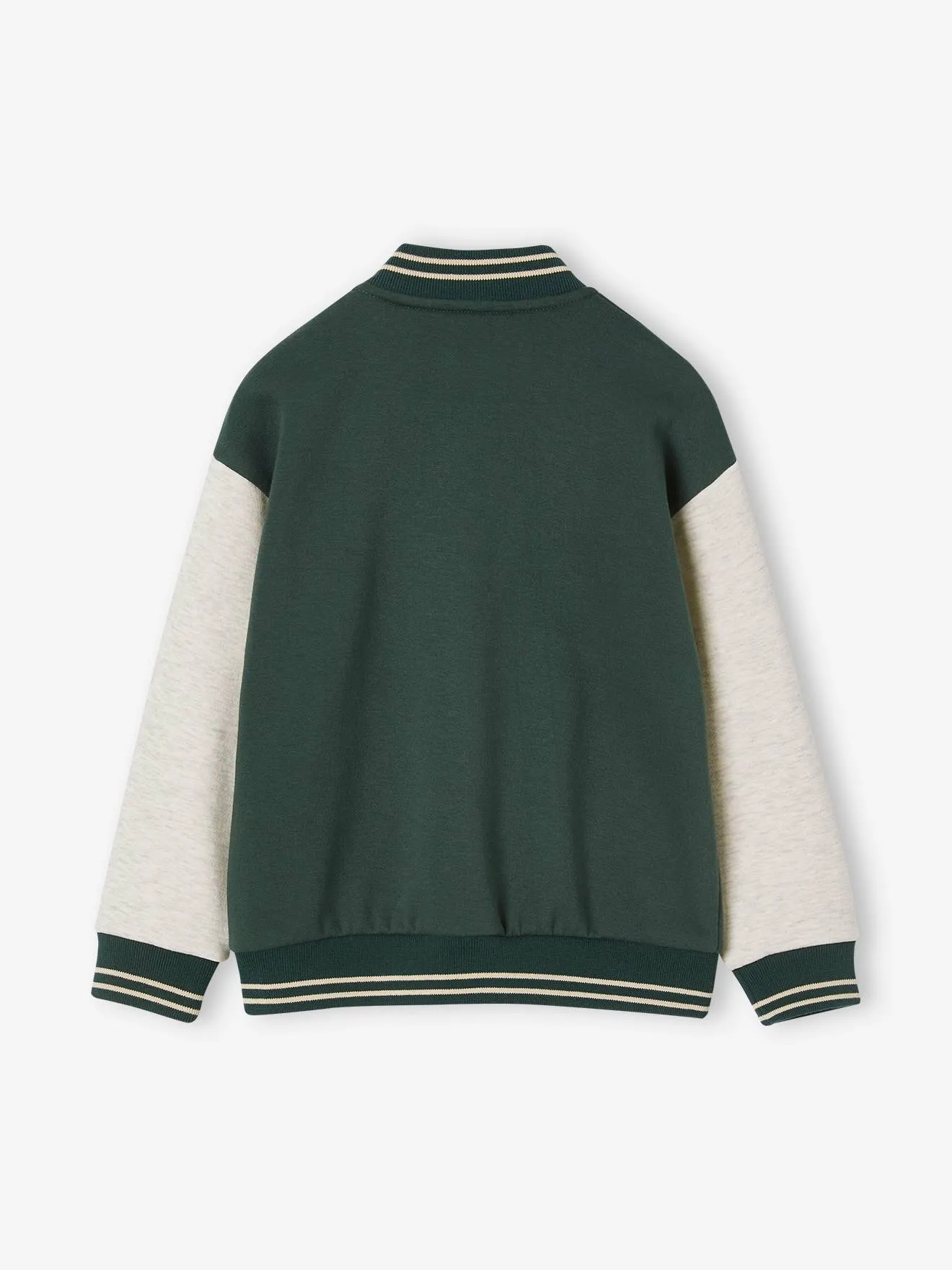 College-Type Jacket in Fleece, Patch in Bouclé Knit, for Boys - hazel