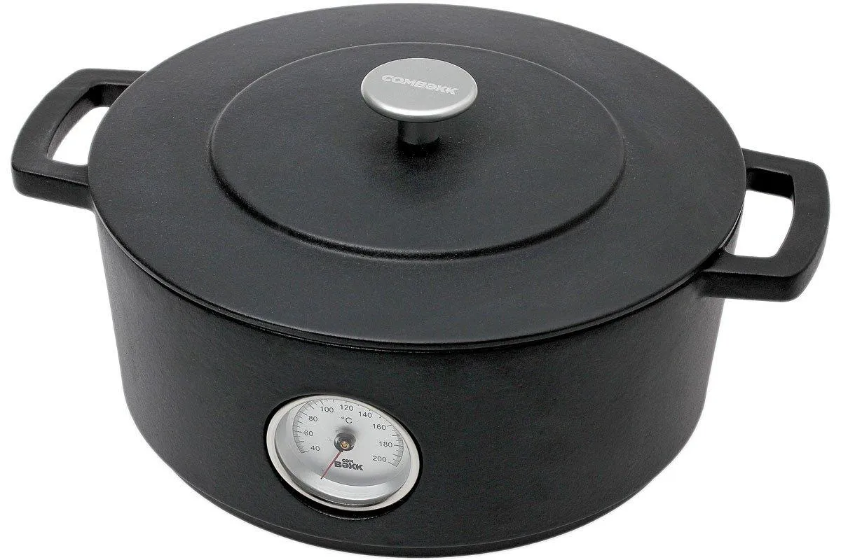 Combekk cast-iron roasting pan with thermometer, 28 cm, black