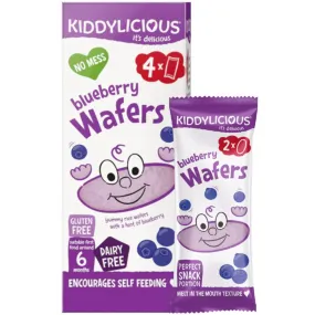 Kiddylicious Wafers Blueberry Baby Snack 6months+ Multipack 4 x 4g