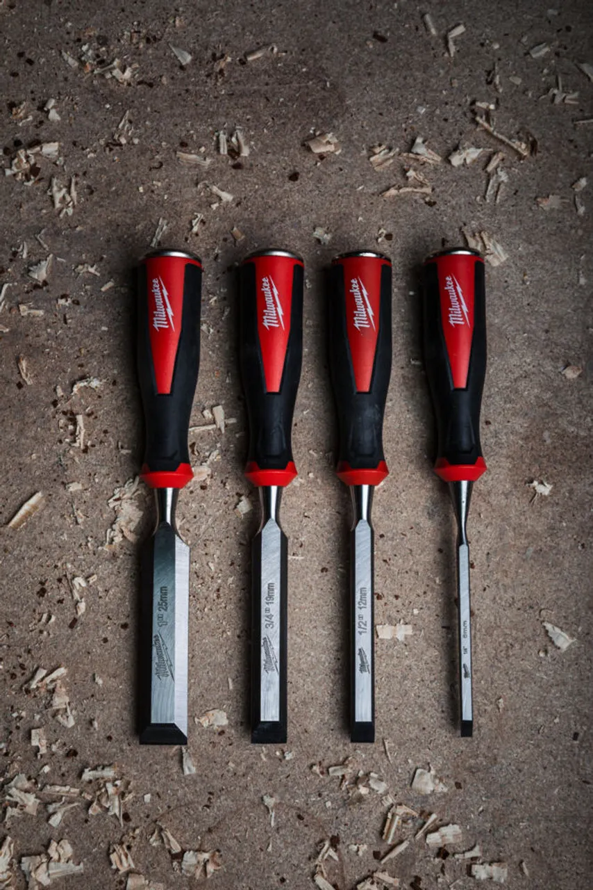 Milwaukee 4932479897 Bevelled Edge Chisel Set (4 Pieces)