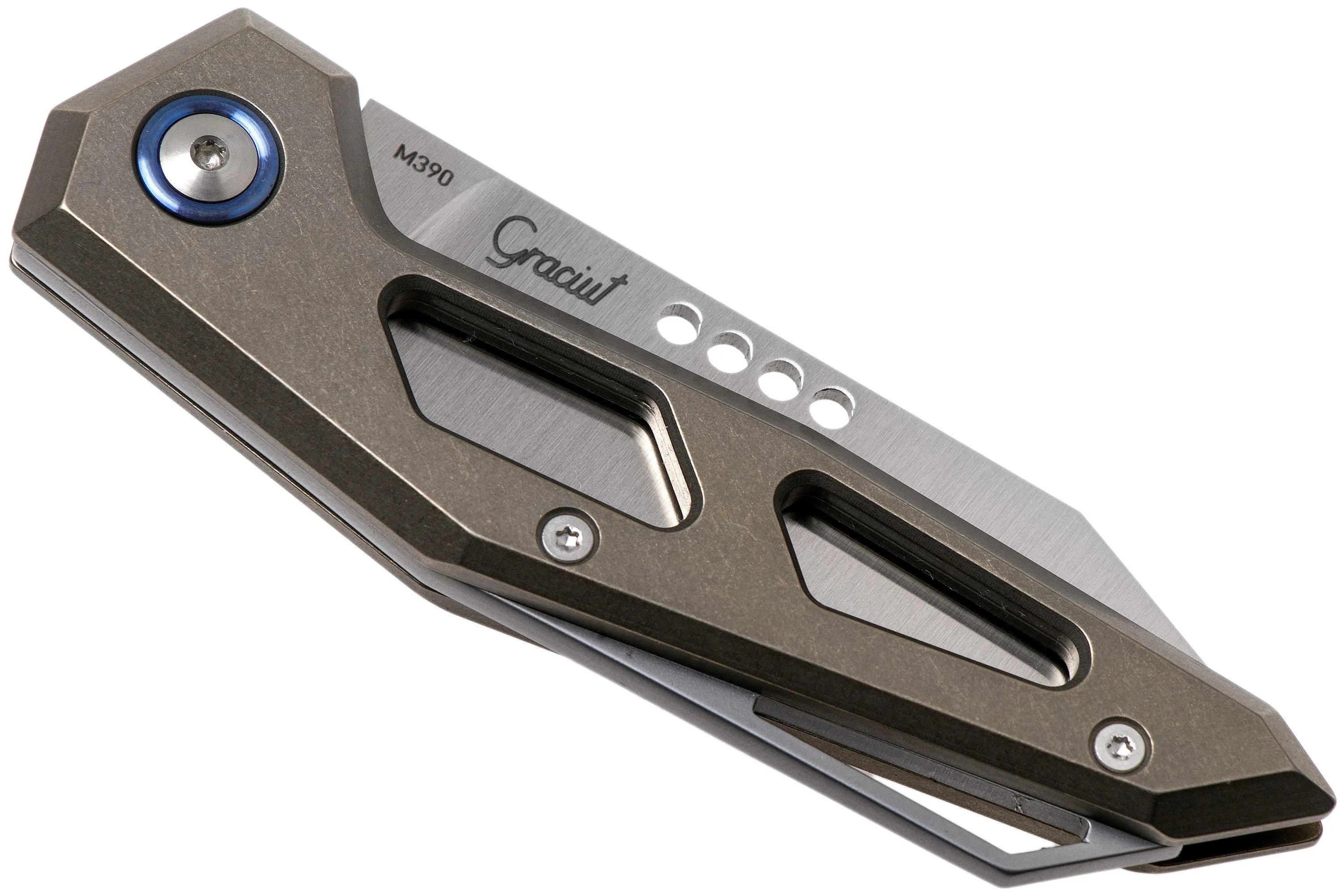 MKM Edge EG-TBR Bronze Stonewashed Titanium pocket knife, Graciut design