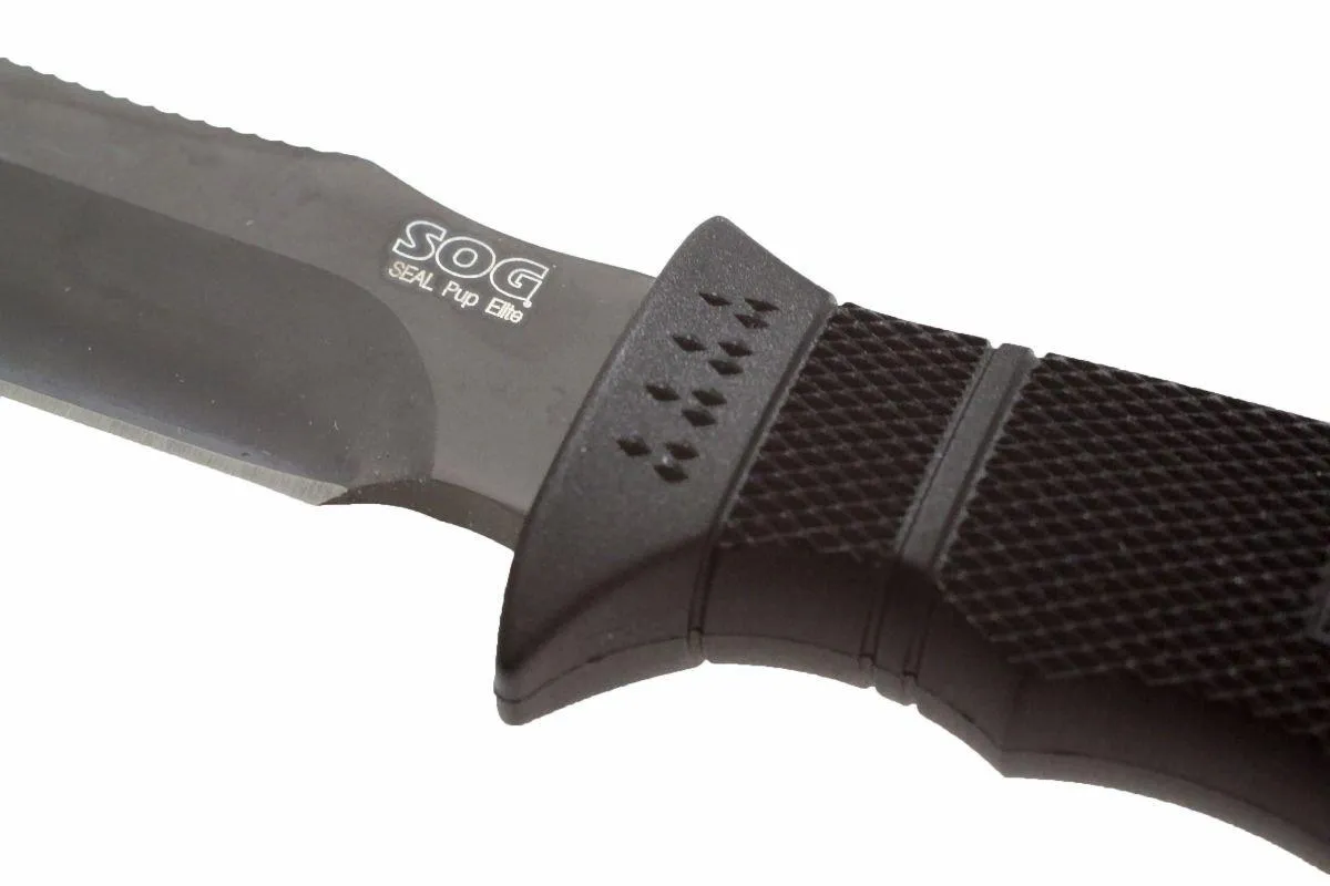 SOG Seal Pup Elite plain edge black, Kydex