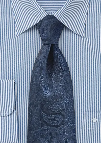 XXL-Krawatte Paisleymuster navy
